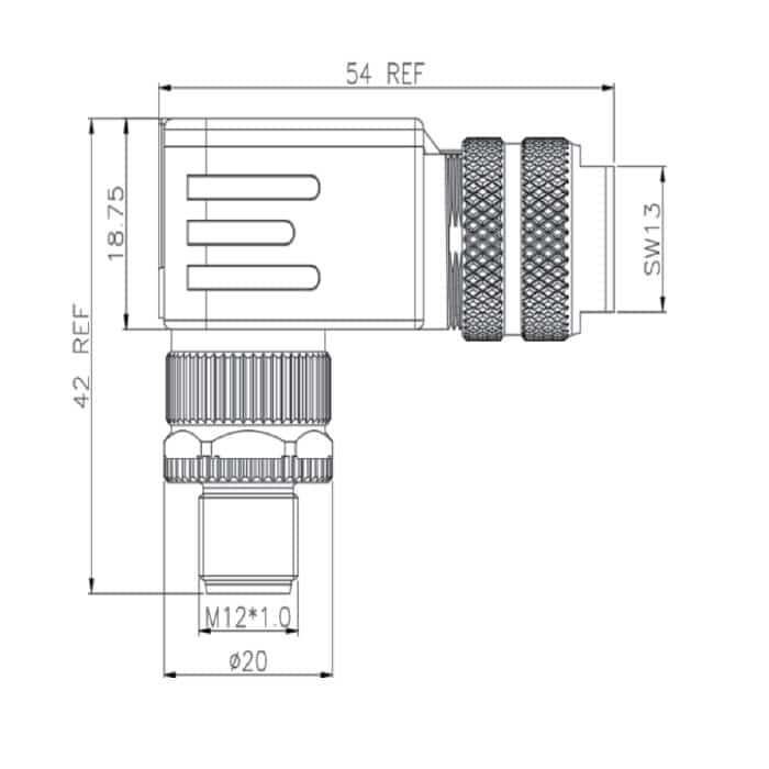 Connettore RJ45 A M12 A 8 Pin Impermeabile IP68 – Adattatore Angolato Schermato Per Reti Cat5