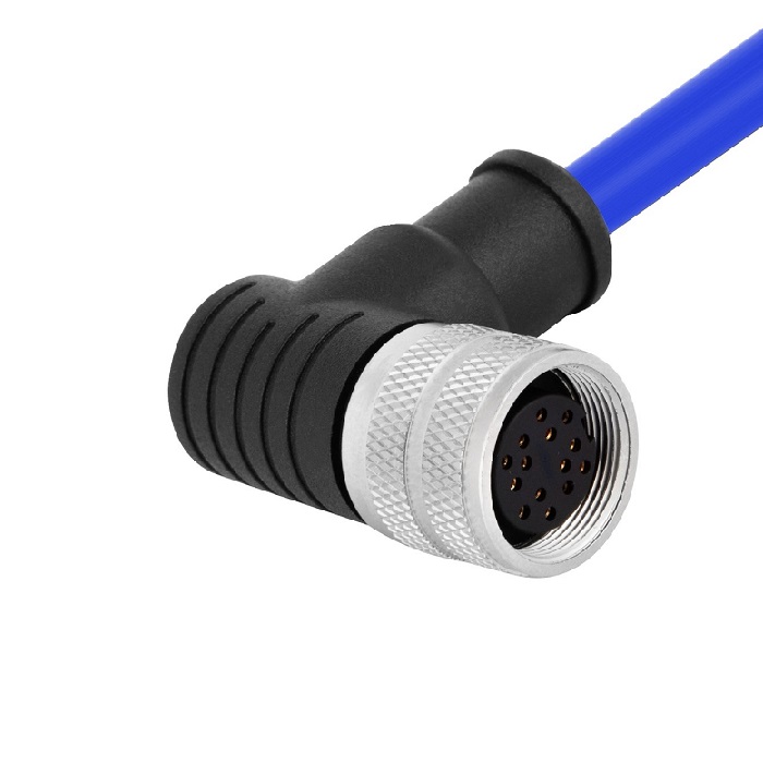 Conector sobremoldado de 90 graus fêmea código M16 B